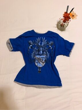 Carter's Royal Blue Layered-Look Tee with Gray Trim
